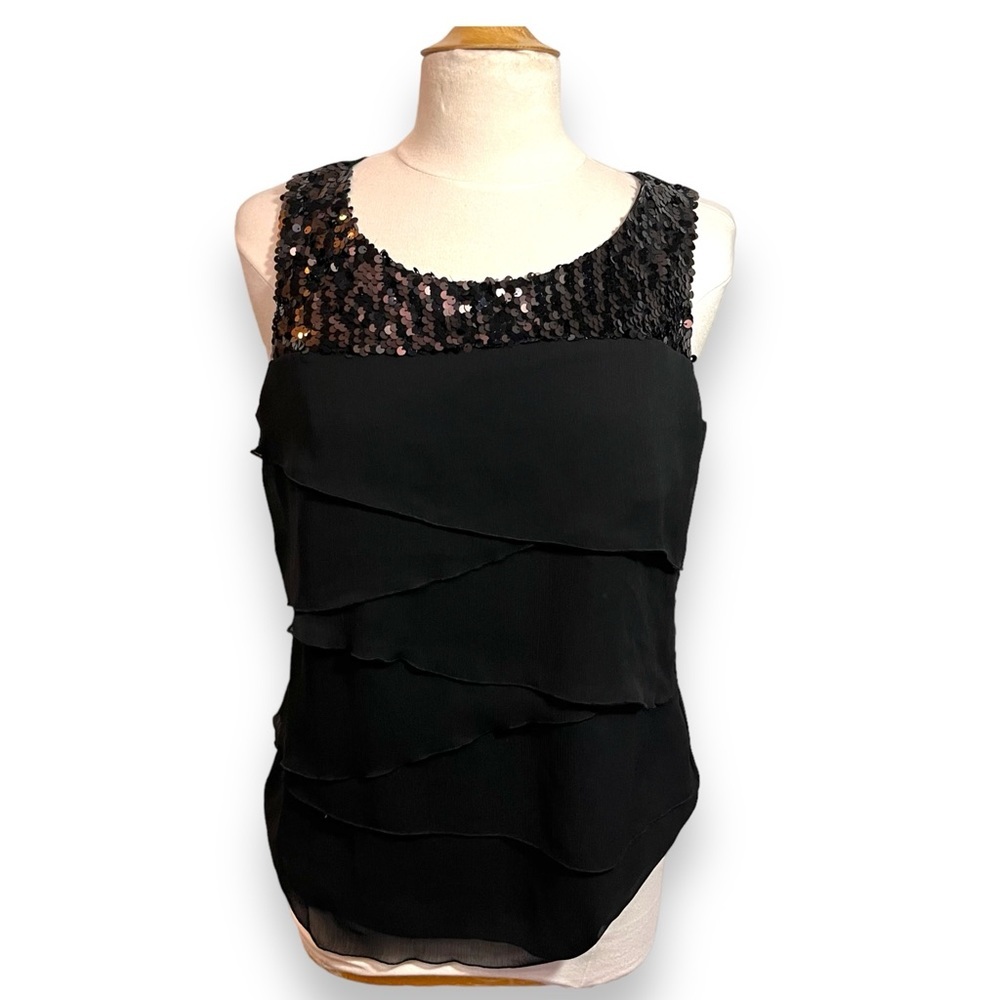 Apt 9 Sequined Ruffled Top - Picture 1 of 4